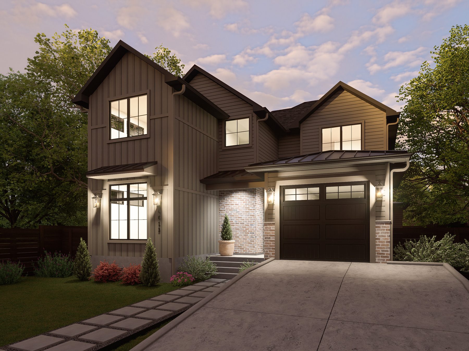 4613 Banister Ln — Front Elevation Rendering